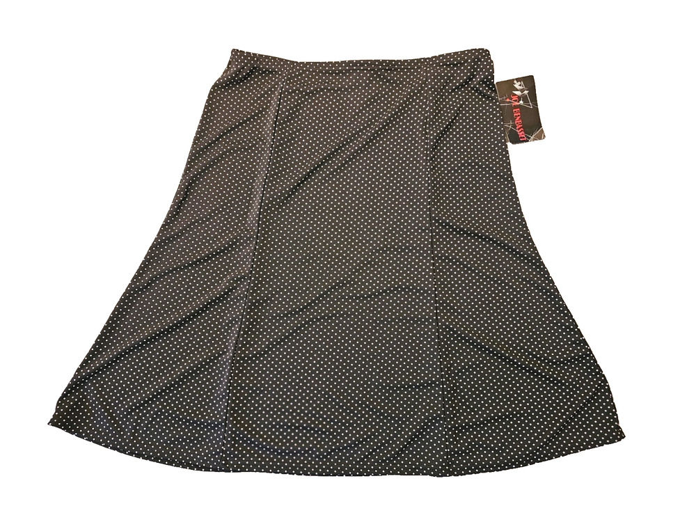 Joe Benbasset Womens Black Soft Slinky Stretch Knit Polka Dot Skirt Size: XL
